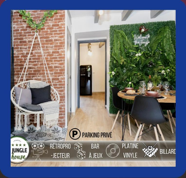 Maison "Jungle House" 90 M2 Billard, Retroprojecteur, Bar A Jeux , Vinyle, Wifi Fibre, Ideal Pro & Famille A Montbrison Exterior foto
